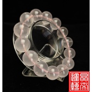 [Jinglai Run] Pink Crystal Single Ring Hand Bead 74.5g 15.5mm Hand Circumference 18 #Hibiscus Stone 