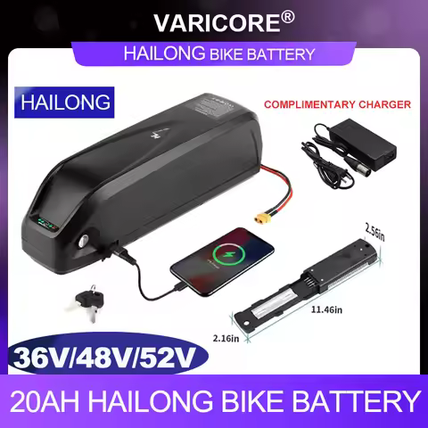 48V 52V 36V 20AH Hailong Li-ion Rechargeable Battery Pack 30A BMS 54.6v 350W 500W 750W 1000W 18650 C