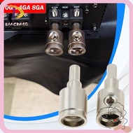 DIACHASG Car Audio Connector, 0GA 4GA 8GA Gold Silver Car Speaker Wire Terminal, Pure Copper Wire Re