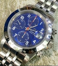 【散倉大平賣】超美真品.近全新.靚靚閃爍紫藍色面.完美無暇精鋼外圈.有“TIGER”字TUDOR-79280 PRINCE DATE  CHRONO 全鋼全自動日曆計時不議價，有興趣朋友懇請由頭到尾仔