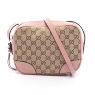 【二手】Gucci GUCCI Bree GG帆布單肩包 449413 米色/粉紅色帆布皮革單肩包 女士二手 A