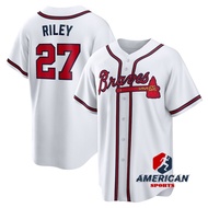 Men's MLB Atlanta Braves Austin Riley White Home Baseball Player Jersey