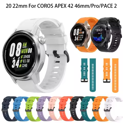22 20mm Smart Watch Band For COROS APEX Pro/42mm 46mm/PACE 2 Strap Sport Bracelet Silicone Watchband