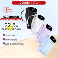 DOSEN Original Powerbank fast charging  Y342 PD22.5W Portable 42000mAh 25000mAh Comes with three wir