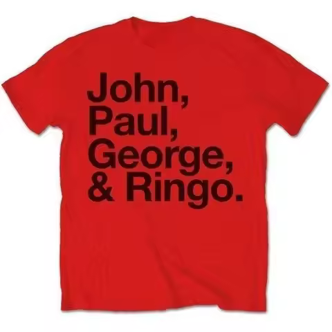 The Beatles John Paul George Ringo Print Pure Cotton T-Shirt Unisex Breathable Daily Outfit Short Sl