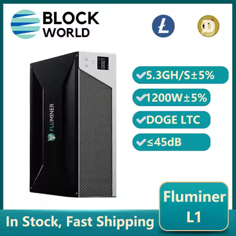 Fluminer L1 Doge Miner 5300Mh/s Dogecoin Miner 1200W Low power 110-240V Support Litecoin Miner Low N