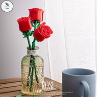 KS Rose block brick flower brick building block  Kids Toys DIY Small Particle Building Block Educati