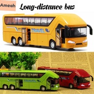 AMEAH Easy to Operate Toddlers Child Door Open Car Bus Model Educational Toys Vehicle Set Bus Model Car Toy Long-distance Bus Bus Toy Double Decker Bus