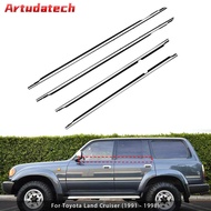 Artudatech 4PCS Door Belt Molding For Toyota Land Cruiser Lexus LX450 FJ80/ FZJ80/ HDJ80 Car Accesso