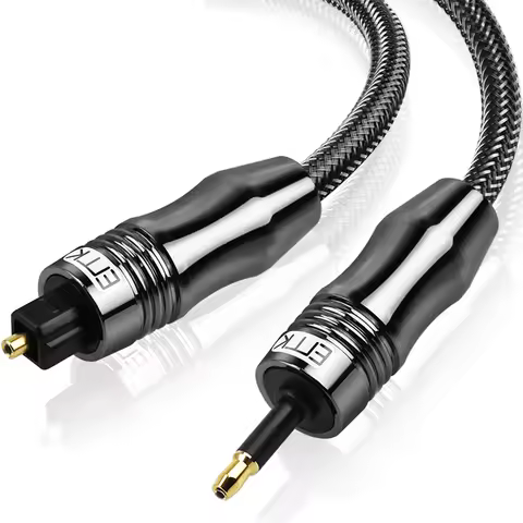 EMK Digital Toslink to Mini Toslink Cable 3.5mm SPDIF Optical Fiber Cable 3.5 to Optical Audio Cable