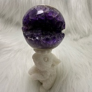 Uruguay Deep Purple Amethyst Geode Sphere AG4