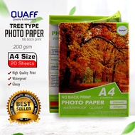 PP Supplies- 10 Packs (20sheets) A4 Size Photo Paper RC Satin/RC H-Glossy/RC Woven/Tree Type Photo p