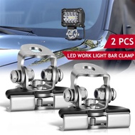 2Pcs/Set Universal Car Mount A-Pillar Hood Work Light Bracket Clamp Stainless Steel Pillar Hood Offr