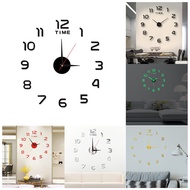 1pc New Luminous Wall Clock Large Watch Horloge 3D DIY Acrylic Mirror Stickers Modern Mute Alarm clo