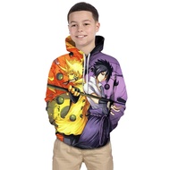 NARUTO Boys Hoodies Girls Long Sleeve Hooded Sweater Anime 3D Casual Print Kids Sweatshirt Sports Hoodie