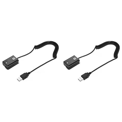 2X NP-FW50 Dummy Battery Spring USB Charging Cable For Sony A7 A7R A7S A7M A7II A7S2 A7M2 A7R2 A6500