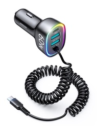 Joyroom JR-CL19 4in1 Car Charger 60W หัวชาร์จสำหรับรถยนต์พร้อมสายในตัว