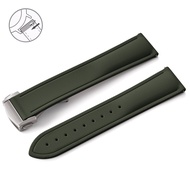 เหมาะสำหรับถังคาร์เทียร์ Santos Omega นาฬิกาทั่วไปขนาด20มม. 21มม. 22มม. สายนาฬิกายางปล่อยเร็ว FKM พร