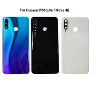 50PCS Back Battery Cover Rear Glass Door Housing Case With Camera Lens For Huawei P30 Lite Nova 4e 24MP 48MP