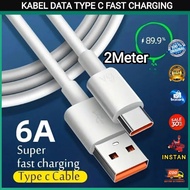 Multifunctional Fast Charging 6A 2 Meter USB Type C Charger Data Cable - TC2