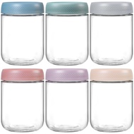 480ml capacity Glass jars Transparent 6-pack set Wide mouth Food containers Glass material Airtight