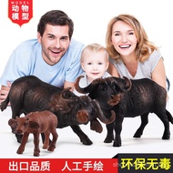 Children Simulation Zoo Model Toy Wild Animal World African Buffalo Big Black Buffalo Set Boy Gift