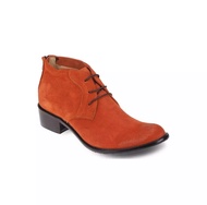 รองเท้าหนังแท้ รองเท้าคาวบอย รองเท้าผู้ชาย Mac &amp; Gill - Suede Leather Boots รองเท้าผู้ชาย สีส้ม หนังแท้