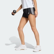adidas Gym & Training & เนตบอล กางเกงเทรนนิงขาสั้นผ้าทอเอวสูง Pacer 3-Stripes ผู้หญิง สีดำ IT7760