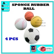 4 PCS BOLA GETAH SPONGE BALL BOUNCE RUBBER BALLS SMALL SOLID TENNIS FOOTBALL BASKETBALL BASEBALL / B