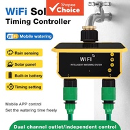 Dual Zone WIFI Solar Irrigation Timer Smart APP Control Automatic Watering System Outdoor Garden Too