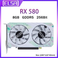 RX 580 8G DDR5 RX 580 8G DDR5 ELSA AMD RX 580 8GB GDDR5 Graphics Card 256Bit GPU RX580 GPU Gaming Video Card For Desktop Computer HDMI DP DVI Placa De Video