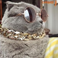 ICVMAX Chain Dog Collar, Chain Collar Cat Dog Gold Necklace Pet Necklace, Fashion Adjustable Gold Co