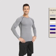 tight pant man baju tight lelaki running tights men Long-Sleeved Tight-Fitting Quick-Drying Clothes 
