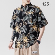 Summer Hawaiian Short Sleeve Floral Polo Beach Outfit For Men