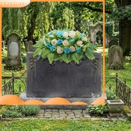 FREA⭐UV-Resistant Cemetery Saddle Bouquet: Handmade Silk Flowers for Cemetery Decor