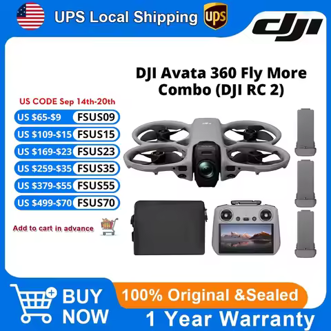 DJI Avata 360 Drones with a Camera & RC 2 Motion Controller - Drone 4K Professional Imaging, 60fps 1