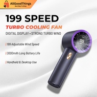 13000RPM Handheld Fan | 199-Speed Strong Wind 3000mAh Rechargeable | Strong & Rechargeable Portable 