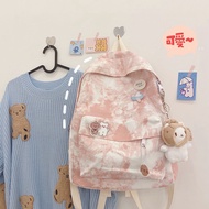 【พร้อมส่ง】MC.MAZO กระเป๋าเป้ ผ้านุ่ม กระเป๋าสะพายหลัง แถมเข็มกลัด2025
