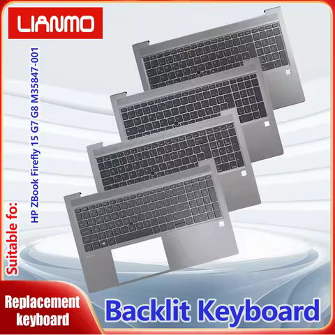 German/French/UK/US Layout for HP ZBook Firefly 15 Gen7 15 Gen8 M35847-001 C-shell Backlight Keyboar