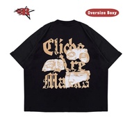 Round - Tshirt Boxy Cliche Black Unisex Cotton Combed