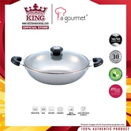 La gourmet Elite 32 / 40cm 5ply Stainless Steel Wok 5L Kitchen Chef Helper hygienic Durable Nicmium 