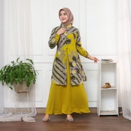 Gamis Batik Premium Kombinasi 3 Warna