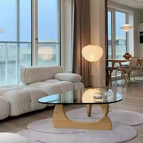 Apartment Living Room Furniture Modern Minimalist Coffee Table Art Design Instagram Style Courtyard 