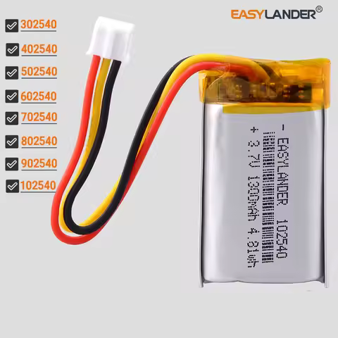 JST2.0mm 3Pin 3.7V 1300mAh 102540 Lithium Li-ion Polymer Battery 302540 402540 502540 602540 702540