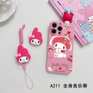 Samsung Galaxy ON7 2016 ON7 2015 J2 Prime C7 Pro C9 C9 Pro A03 A03 Core A04 A04E M04 F04 A05 A05S A24 4G Cartoon My Melody  Phone Case (Including Stand Doll &amp; Lanyard)