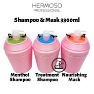 Hermoso Salon Gallon Menthol Shampoo / Treatment Shampoo / Nourishing Mask 3300ml Value Galon Collec