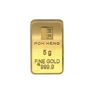 Poh Heng Jewellery 999.9  Gold Bar 5gm [Price By Weight]