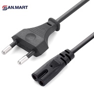 AN.MART EU Power Cable 2pin IEC320 C7 US Power Extension Cord For Dell Laptop Charger Canon Epson Pr