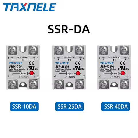 Single Phase Solid State Relay SSR-40DA SSR-25DA SSR-10DA DC To AC 3-32VDC Input 24-380VAC Output so