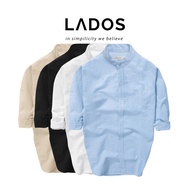 Men's solid color Oxford shirt LADOS-18139 regular fit
